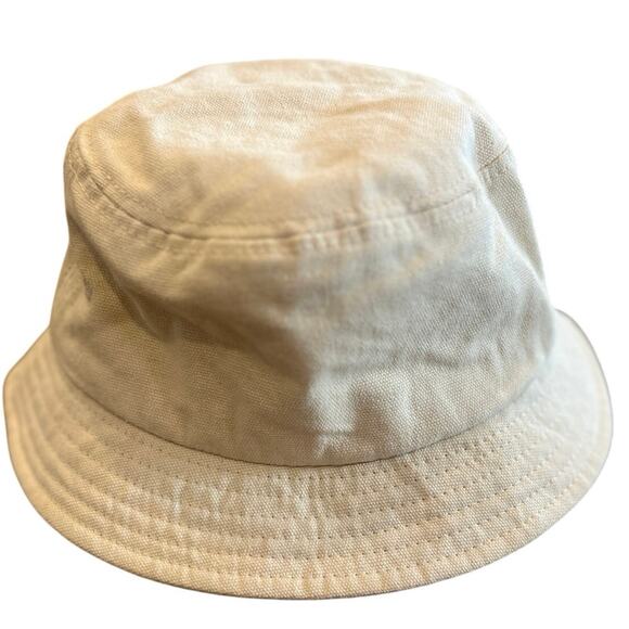 Smiley Originals Bucket Hat Cream White Unisex One Size Cotton Smiley Face Logo - Picture 2 of 4